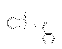 3-methyl-2-phenacylmercapto-benzothiazolium, bromide Structure