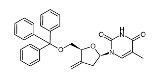 3'-deoxy-3'-C-methylidene-5'-O-(triphenylmethyl)thymidine Structure
