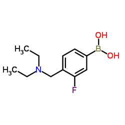 4-((二乙胺基)甲基)-3-氟苯基硼酸结构式