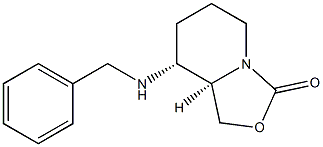 顺式-8-(苄氨基)六氢-恶唑并[3,4-a]吡啶-3-酮结构式