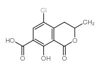 5-chloro-3,4-dihydro-8-hydroxy-3-methyl-1h-2-benzopyran-1-one-7-carboxylic acid Structure
