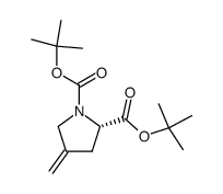 tert-Butyl (2S)-N-tert-butoxycarbonyl-4-methylideneprolinate Structure