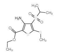 3-氨基-4-(异丙基磺酰基)-5-(甲硫基)噻吩-2-甲酸乙酯结构式