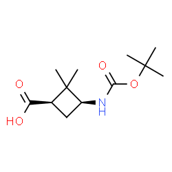 顺式-3-(Boc-氨基)-2,2-二甲基环丁烷羧酸结构式