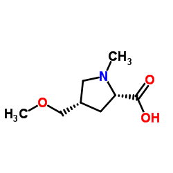 (2S,4S)-4-(methoxymethyl)-1-methylpyrrolidine -2-carboxylic acid Structure