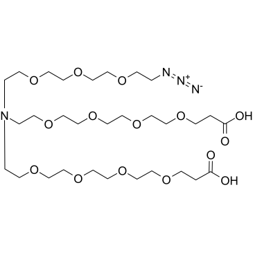N-(Azido-PEG3)-N-bis(PEG4-acid)结构式