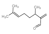 3,7-二甲基-2-亚甲-6-辛烯醛结构式