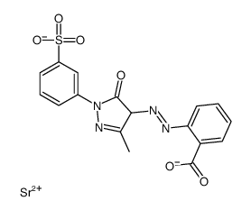 strontium,2-[[3-methyl-5-oxo-1-(3-sulfonatophenyl)-4H-pyrazol-4-yl]diazenyl]benzoate Structure