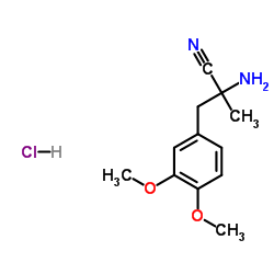 L-3-(3,4-Dimethoxyphenyl)-alpha-amino-2-methylpropionitrile hydrochloride Structure