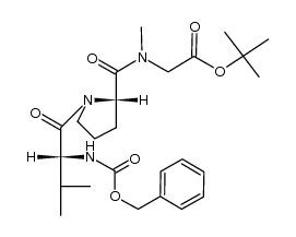 N-(benzyloxycarbonyl)-D-valylprolylsarcosine tert-butyl ester结构式