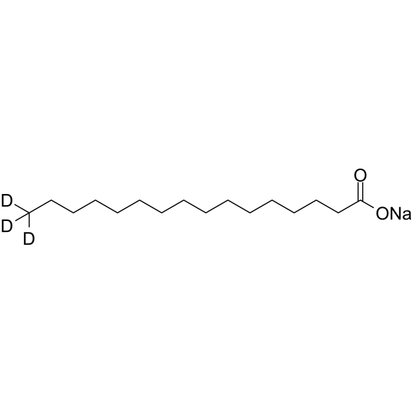 Sodium (16,16,16-2H3)hexadecanoate Structure