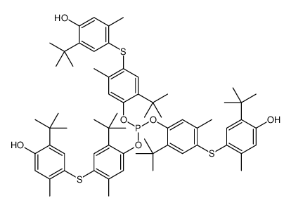 2-(1,1-二甲基乙基)-4-[[5-(1,1-二甲基乙基)-4-羟基-2-甲基苯基]硫基]-5-甲基苯酚-1,1’,1’’-亚磷酸酯结构式