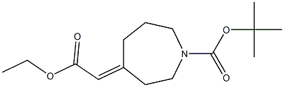 叔丁基 4-(2-乙氧基-2-氧代亚乙基)氮杂-1-羧酸酯结构式