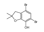 4,6-dibromo-2,2-dimethyl-3H-1-benzofuran-7-ol结构式