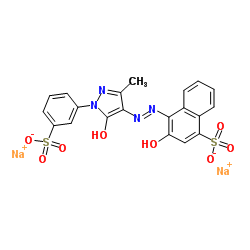sodium [4-[[4,5-dihydro-3-methyl-5-oxo-1-(3-sulphophenyl)-1H-pyrazol-4-yl]azo]-3-hydroxynaphthalene-1-sulphonato(4-)]chromate(1-) Structure