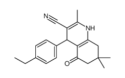 4-(4-ethylphenyl)-2,7,7-trimethyl-5-oxo-1,4,6,8-tetrahydroquinoline-3-carbonitrile结构式
