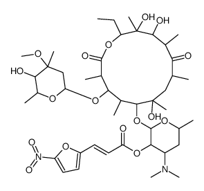 [4-(dimethylamino)-2-[[14-ethyl-7,12,13-trihydroxy-4-(5-hydroxy-4-methoxy-4,6-dimethyloxan-2-yl)oxy-3,5,7,9,11,13-hexamethyl-2,10-dioxo-oxacyclotetradec-6-yl]oxy]-6-methyloxan-3-yl] (E)-3-(5-nitrofuran-2-yl)prop-2-enoate结构式