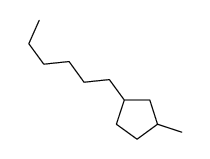 1-hexyl-3-methylcyclopentane结构式