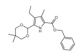 5-(5,5-dimethyl-[1,3]dioxan-2-yl)-4-ethyl-3-methyl-pyrrole-2-carboxylic acid benzyl ester Structure