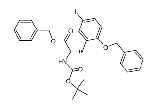 benzyl 3-(2-benzyloxy-5-iodophenyl)-2(S)-tert-butoxycarbonylaminopropionate Structure