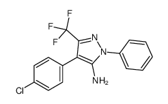 4-(4-chlorophenyl)-2-phenyl-5-(trifluoromethyl)pyrazol-3-amine Structure