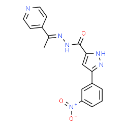 (E)-3-(3-nitrophenyl)-N-(1-(pyridin-4-yl)ethylidene)-1H-pyrazole-5-carbohydrazide结构式