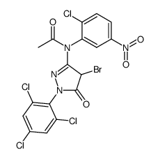 N-[4-bromo-5-oxo-1-(2,4,6-trichloro-phenyl)-2,5-dihydro-1H-pyrazol-3-yl]-N-(2-chloro-5-nitro-phenyl)-acetamide Structure