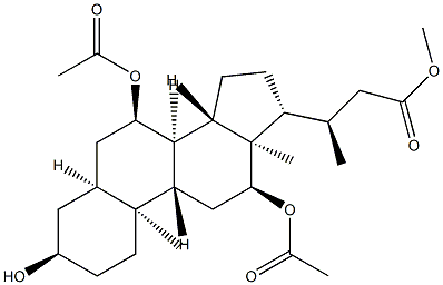 7α,12α-Bis(acetyloxy)-3α-hydroxy-24-nor-5β-cholan-23-oic acid methyl ester structure