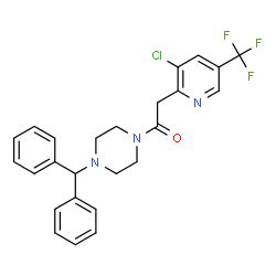1-(4-二苯甲基哌嗪-1-基)-2-(3-氯-5-(三氟甲基)吡啶-2-基)乙-1-酮结构式
