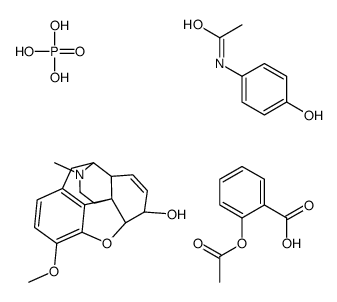 (4R,4aR,7S,7aR,12bS)-9-methoxy-3-methyl-2,4,4a,7,7a,13-hexahydro-1H-4,12-methanobenzofuro[3,2-e]isoquinoline-7-ol,2-acetyloxybenzoic acid,N-(4-hydroxyphenyl)acetamide,phosphoric acid结构式
