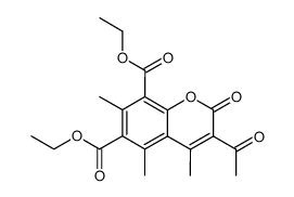 3-acetyl-4,5,7-trimethyl-2-oxo-2H-chromene-6,8-dicarboxylic acid diethyl ester Structure