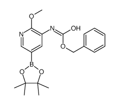 (2-甲氧基-5-(4,4,5,5-四甲基-[1,3,2]二噁硼烷-2-基)-吡啶-3-基)氨基甲酸苄酯结构式