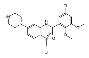 5-氯-2,3-二甲氧基-Α-甲基-N-[2-(甲基磺酰基)-5-(1-哌嗪基)苯基]-苯甲胺盐酸盐结构式