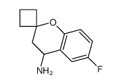 (+/-)-4-氨基-3,4-二氢-6-氟-螺[2H-1-苯并吡喃-2,1-环丁烷结构式