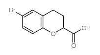 6-溴-3,4-二氢-2H-1-苯并吡喃-2-羧酸结构式