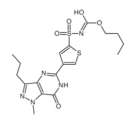 4-(1-甲基-7-氧代-3-丙基-6,7-二氢-1H-吡唑并[4,3-d]嘧啶-5-基)噻吩-2-基磺酰基氨基甲酸丁酯结构式