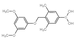 3,5-二甲基-4-(3′,5′-二甲氧基苄氧基)苯硼酸结构式