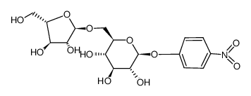 4-nitrophenyl 6-O-α-L-arabinofuranosyl-β-D-glucopyranoside Structure