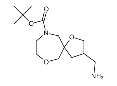 叔-丁基 3-(氨基甲基)-1,7-二氧杂-10-氮杂螺[4.6]十一烷-10-甲酸基酯结构式