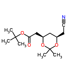tert-丁基(4R,3R)-6-cyano甲基-2,2-二甲基-1,3-二氧杂环乙烷-4-乙酸,结构式