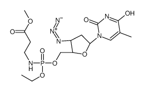 methyl 3-[[[(2S,3S,5R)-3-azido-5-(5-methyl-2,4-dioxopyrimidin-1-yl)oxolan-2-yl]methoxy-ethoxyphosphoryl]amino]propanoate Structure