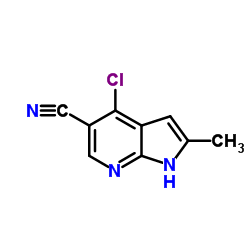 4-Chloro-2-methyl-1H-pyrrolo[2,3-b]pyridine-5-carbonitrile structure
