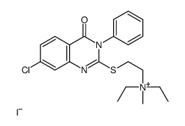 2-(7-chloro-4-oxo-3-phenylquinazolin-2-yl)sulfanylethyl-diethyl-methylazanium,iodide Structure