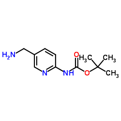 2-(BOC-氨基)-5-(胺甲基)吡啶结构式
