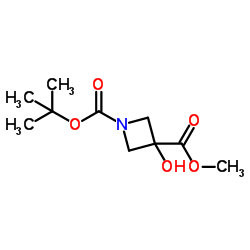 1-叔丁基 3-甲基 3-羟基氮杂环丁烷-1,3-二羧酸酯结构式