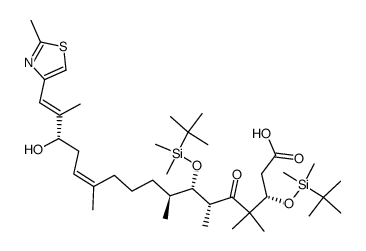 (3S,6R,7S,8S,12Z,15S,16E)-3,7-bis{[tert-butyl(dimethyl)silyl]oxy}-15-hydroxy-4,4,6,8,12,16-hexamethyl-17-(2-methyl-1,3-thiazol-4-yl)-5-oxoheptadeca-12,16-dienoic acid Structure