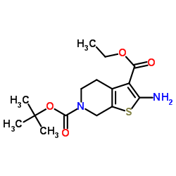 2-Amino-4,7-dihydro-5H-thieno[2,3-c]pyridine-3,6-dicarboxylic acid 6-tert-butyl ester 3-ethyl ester Structure
