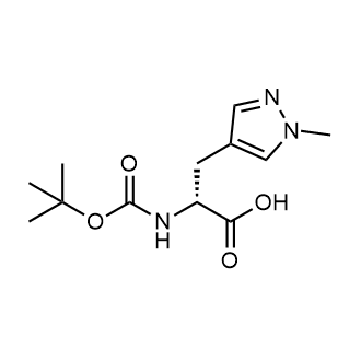 (R)-2-((叔丁氧羰基)氨基)-3-(1-甲基-1H-吡唑-4-基)丙酸结构式