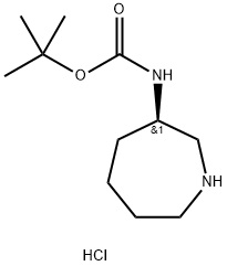 (R)-氮杂环庚烷-3-基氨基甲酸叔丁酯盐酸盐结构式