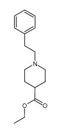 N-(2-苯乙基)-4-哌啶甲酸乙酯结构式